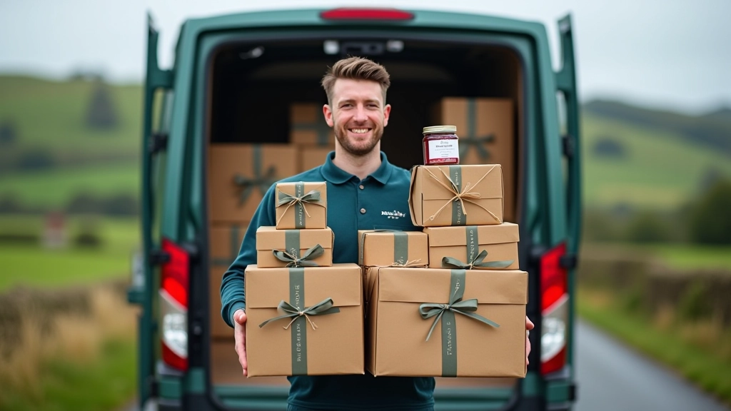 Delivery van ready for same-day hamper dispatch across Ireland